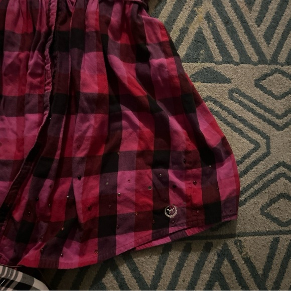 Pink vs plaid dress 3/4 sleeve button down xs - Picture 5 of 6